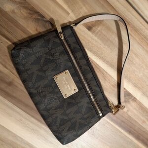 Michael Kors Black and Gold Wristlet